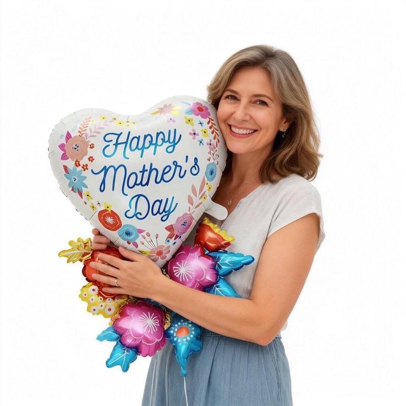 2 Stück Frohen Muttertag Folienblumenstrauß Ballon-Set Muttertag Geburtstagsfeier Dekorationszubehör Beste Mama Jahrestagsdeko