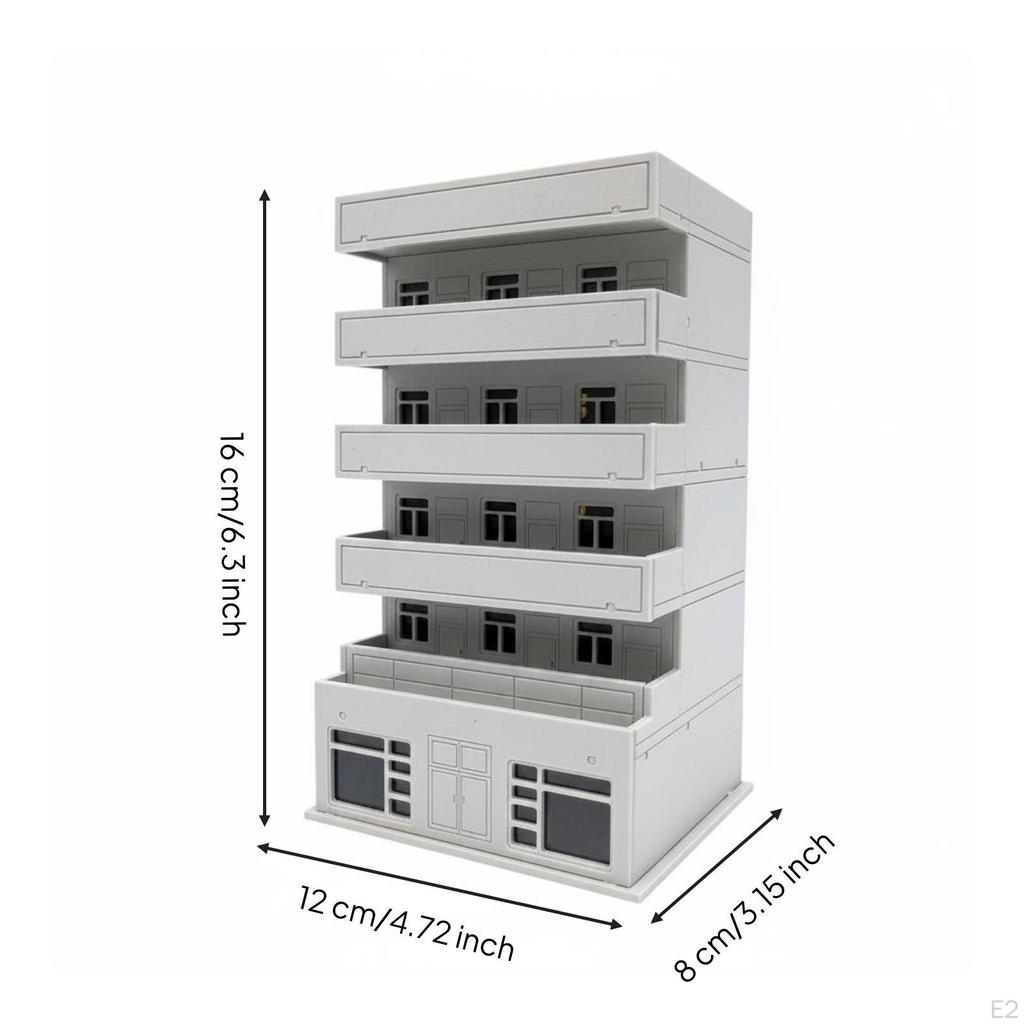 Miniature Balcony House Model Easy Assembly Residential Building No Glue Needed for Designers,