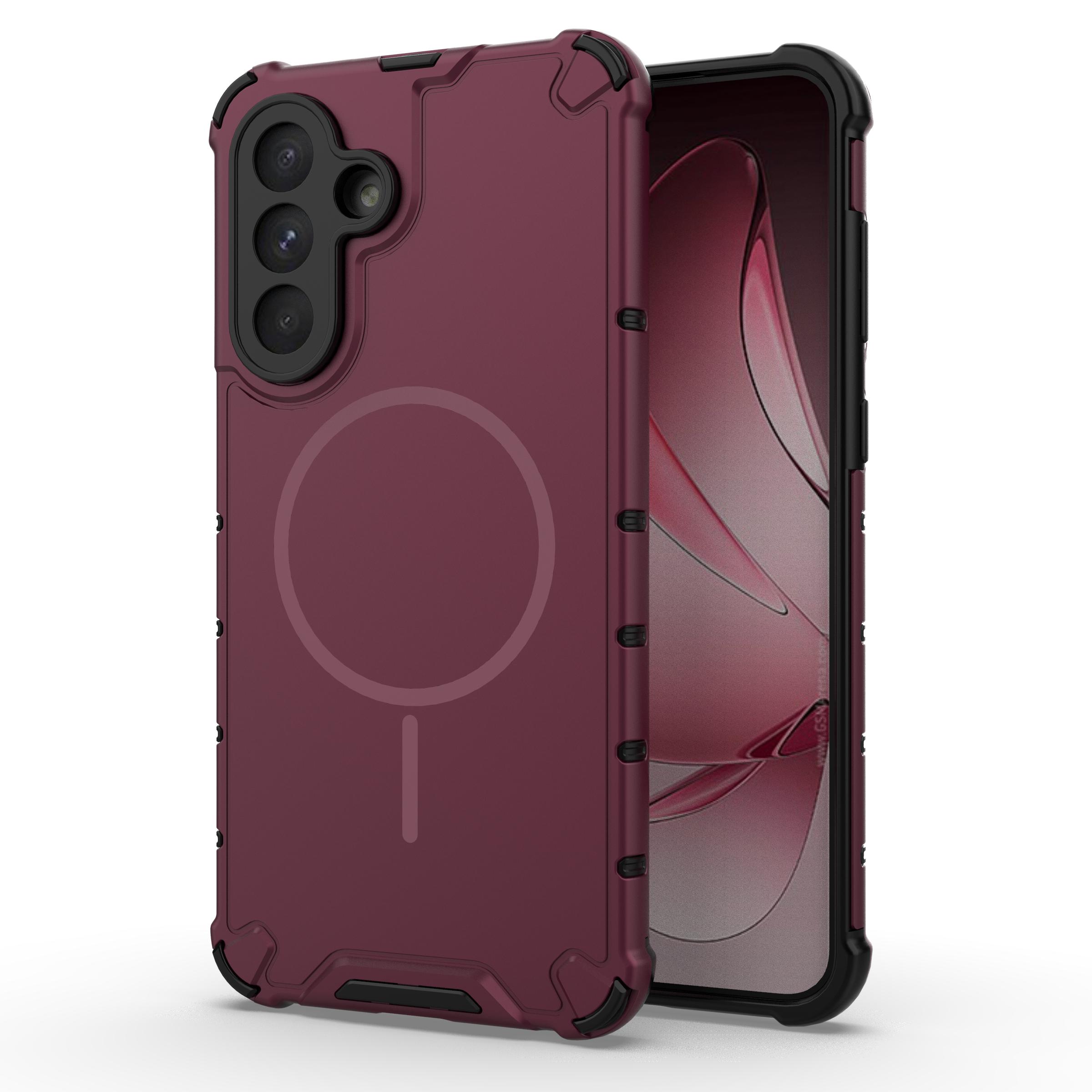 

Противоударный чехол военного класса с магнитом для Samsung S25 S24 S23 Plus Ultra A56 A36 A55 A35 A25 Galaxy S23+ вино красного