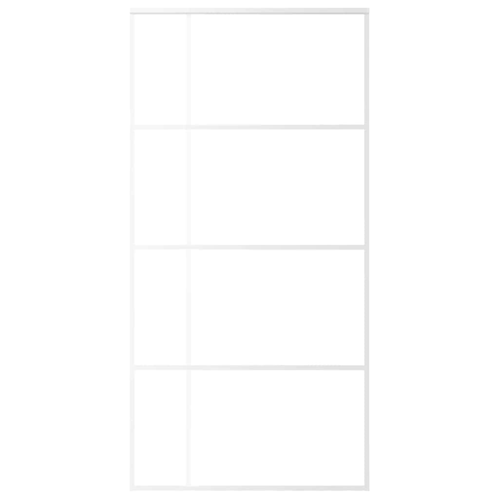 Sliding Door ESG Glass and Aluminum 102.5 X 205 Cm White