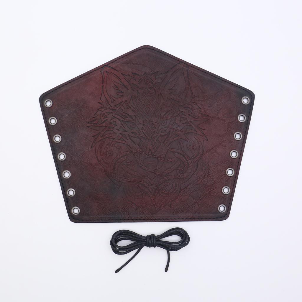 Mittelalterliche Herren Lederarmschienen Wikinger Wolf Geprägt Punk Armschienen Cosplay Verkleidungsrequisiten