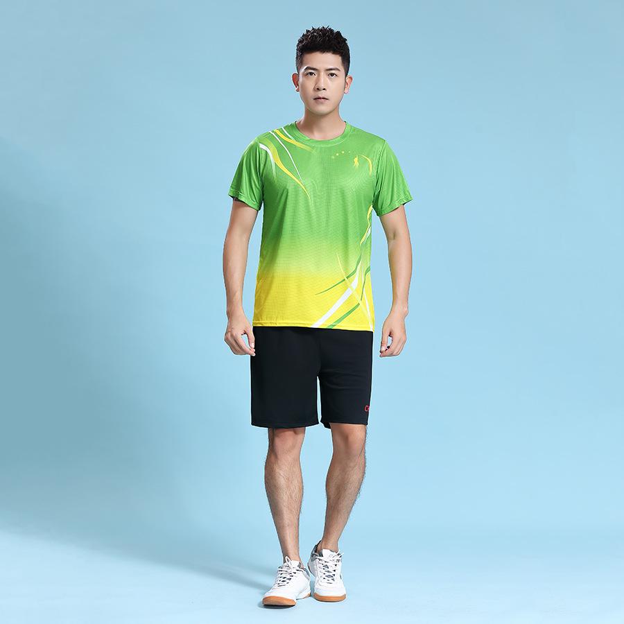 Men's Summer Sports Team Print Short Sleeve T-shirt for Running & Power Walking