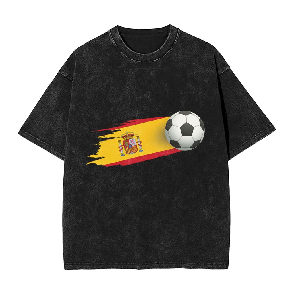 Spain Spanish Flag T Shirt Harajuku T Shirts Short Sleeve Awesome Tops Beach Cotton Breathable Oversized Tees