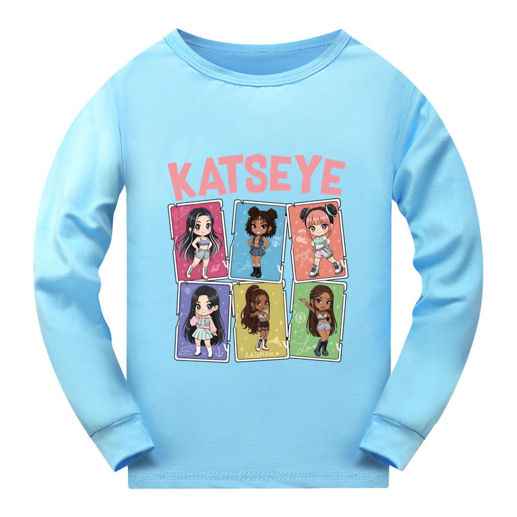 5300 Kinder Mädchen KATSEYE Print Langarm-T-Shirt