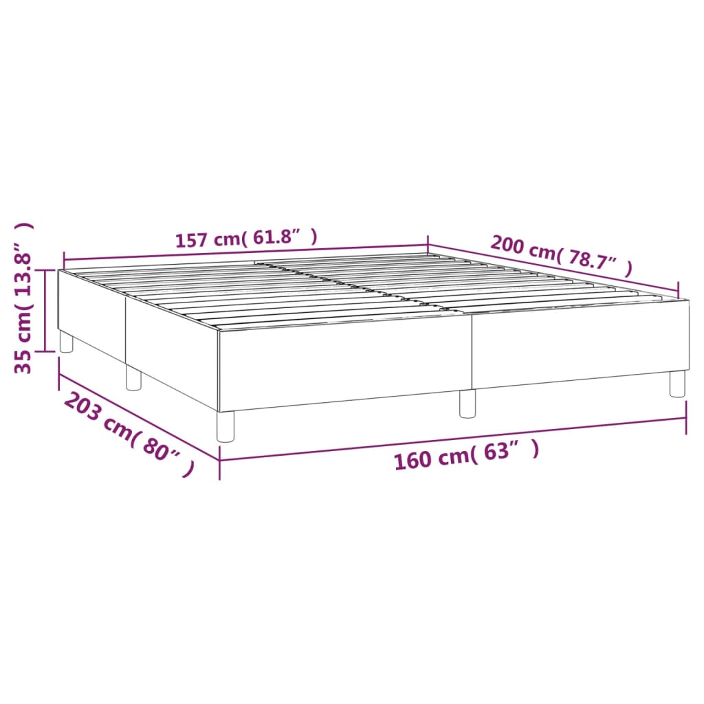 Box Spring Bed Frame Light Grey 160 x 200 cm Velvet