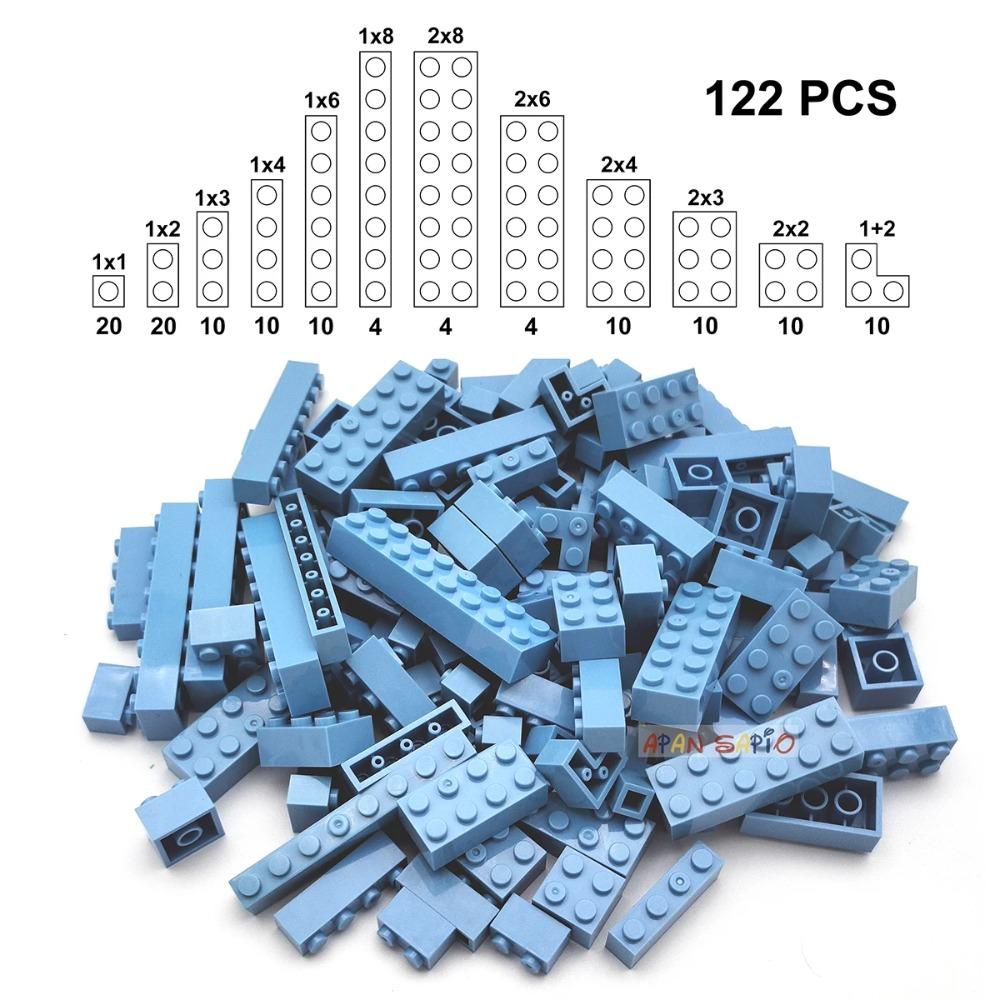 122 bucăți figuri groase cărămizi 12 dimensiuni blocuri de construcție DIY educaționale dimensiuni creative compatibile cu 3001 jucării din plastic pentru copii