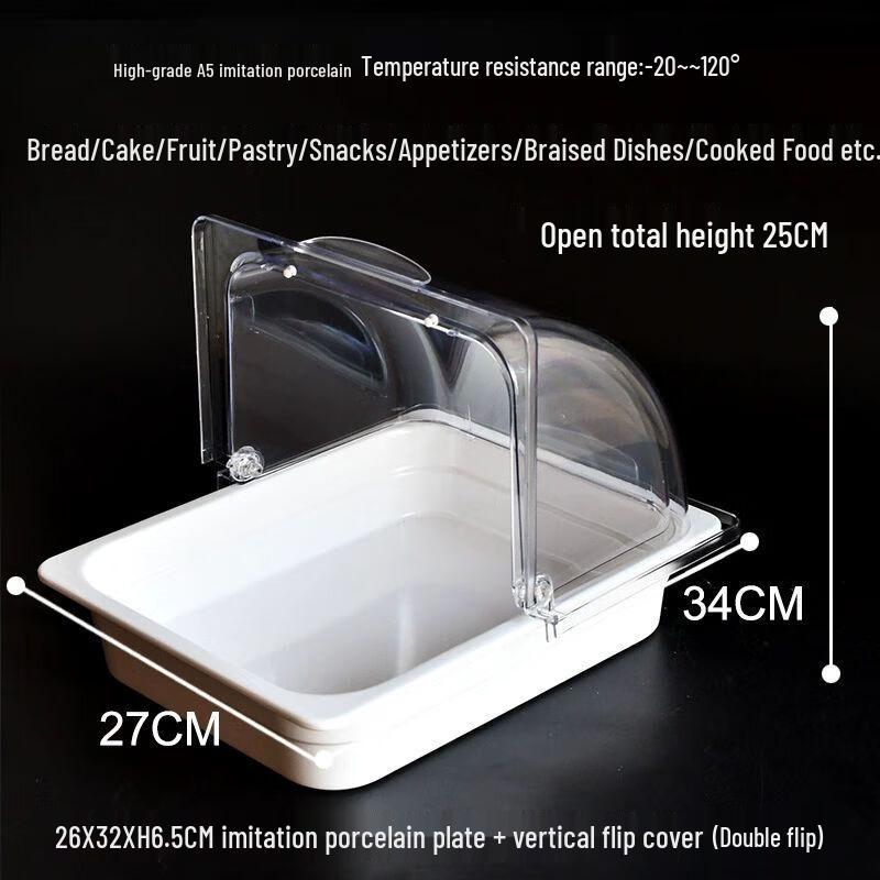 Transparent Plastic Food Display Tray with Flip Lid