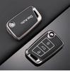 Valve Stems Caps For VOLKSWAGEN VW TPU Leather Car Remote Key Case Fob Cover Holder Shell For VW Volkswagen Golf 7 MK7 Tiguan MK QQ8