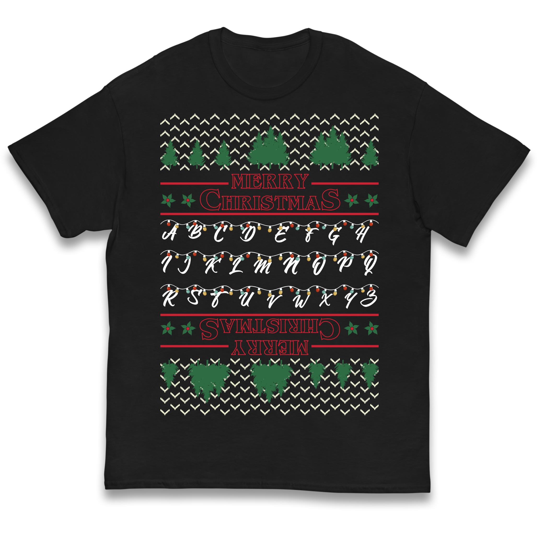Stranger Things Upsdie Down Christmas Kids T Shirt 100