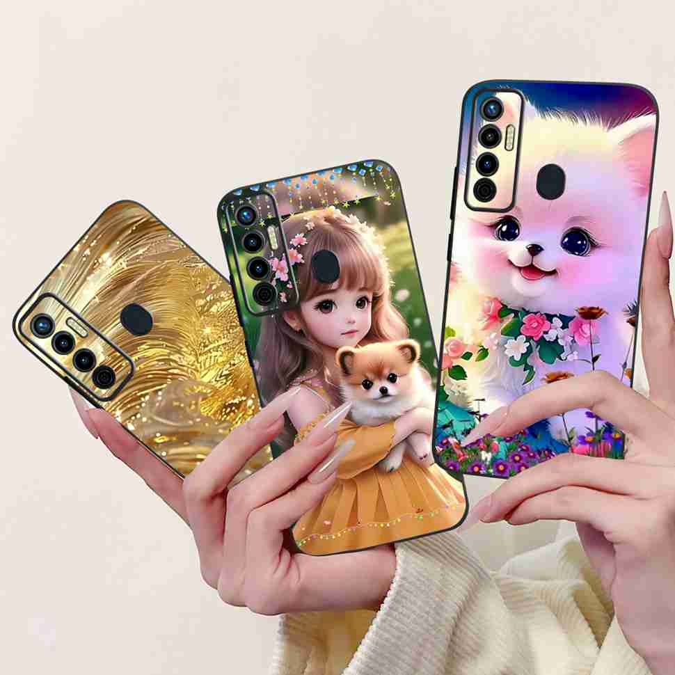 Cute Cat Cover For Tecno Camon 17 Case CG6 CG6j Silicone Soft Protection Shell For Tecno Camon 17 Camon17 Back Cover Casing 6.6"
