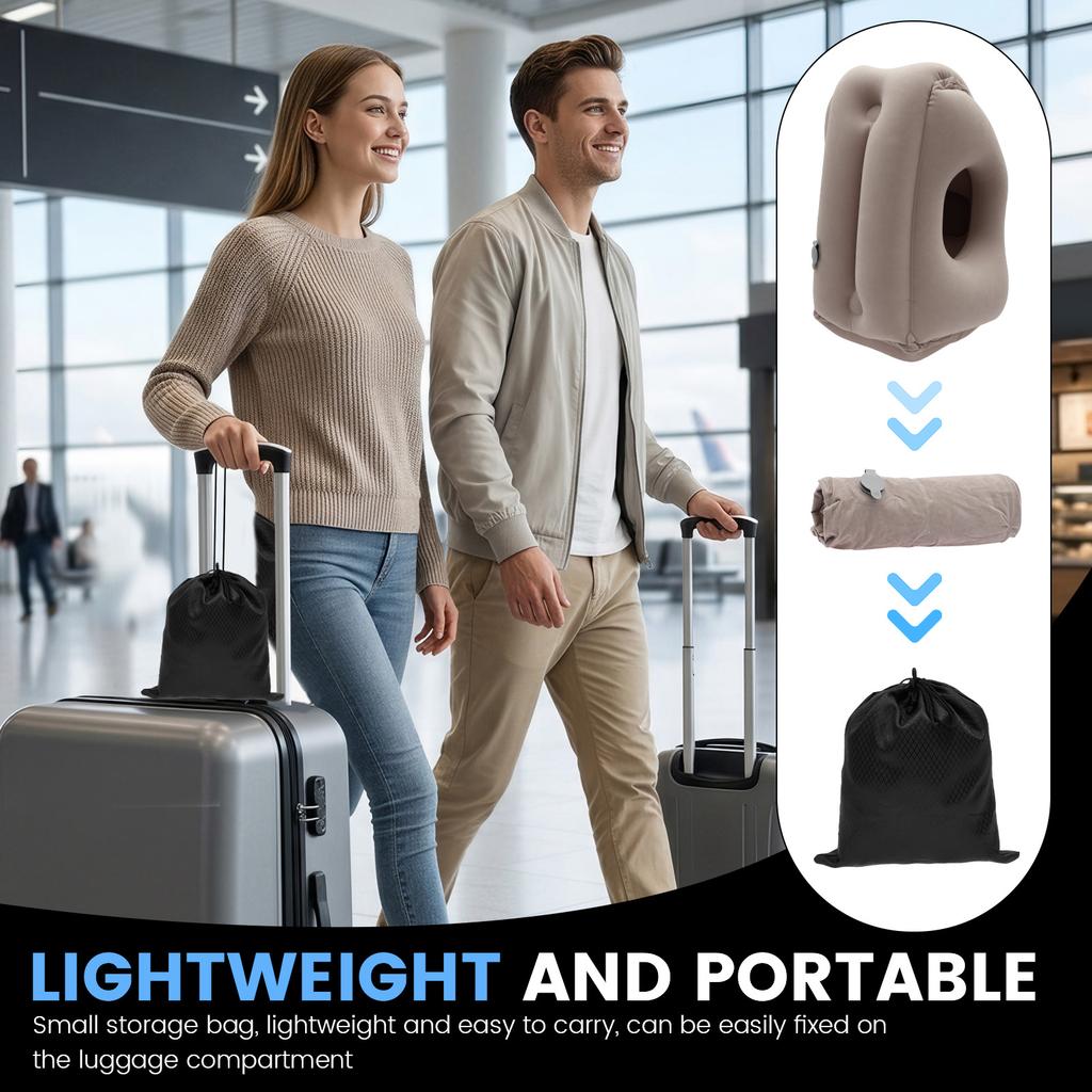 Inflatable Travel Pillows Portable Foldable Inflatable Sleeping Pillow with Storage Bag Airplane Neck Pillow Office Nap Pillows