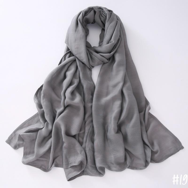 New Thin Modal Scarf For Women Girls Solid Scarves Soft Wide Brim Cotton Breathable Pashmina Shawl Foulard Winter Wrap Shawls