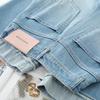 2025 Spring Women's Petite High-End Light-Wash Wide-Leg Jeans - Slimming, Loose, Straight, Nine-Point Style