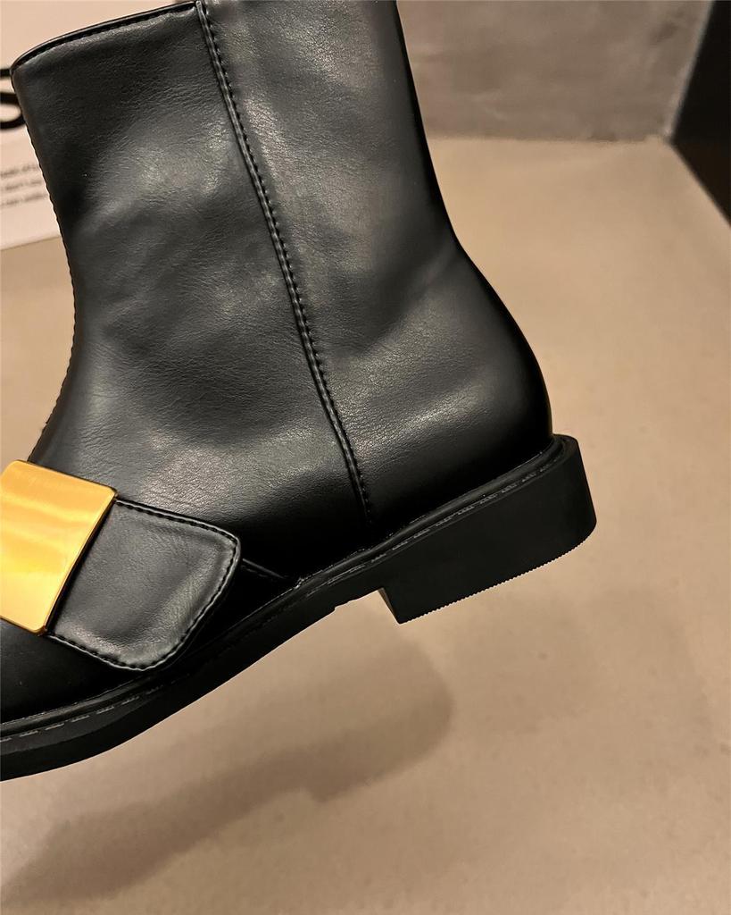 2025 Women's Korean Style Chelsea & Martin Ankle Boots: Street-Chic, Flat, Short Design