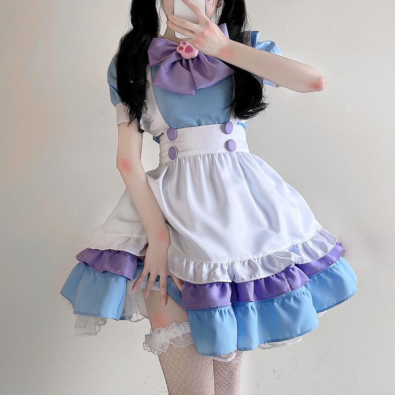 Japanese Soft Girl Cosplay Costume Maid Costume Bow Maid Costume Lolita Alice Cos Costume Dress
