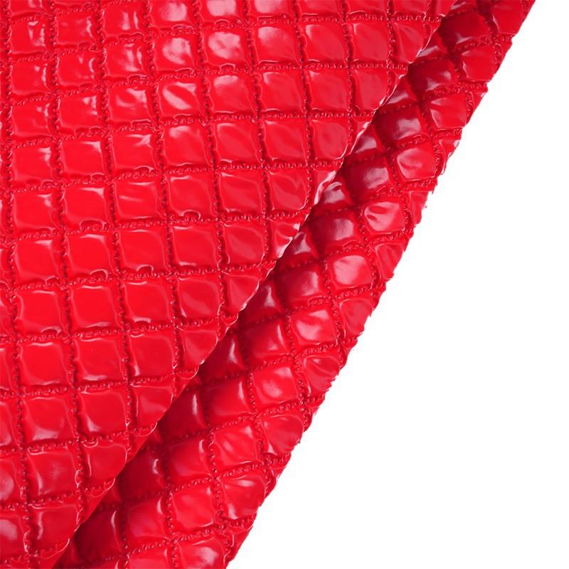 100/300/500cm Square Grid Ultrasonic Embossing Cotton Lining Fabric PU Leather Quilting Fabric for DIY Sewing Luggage Bag