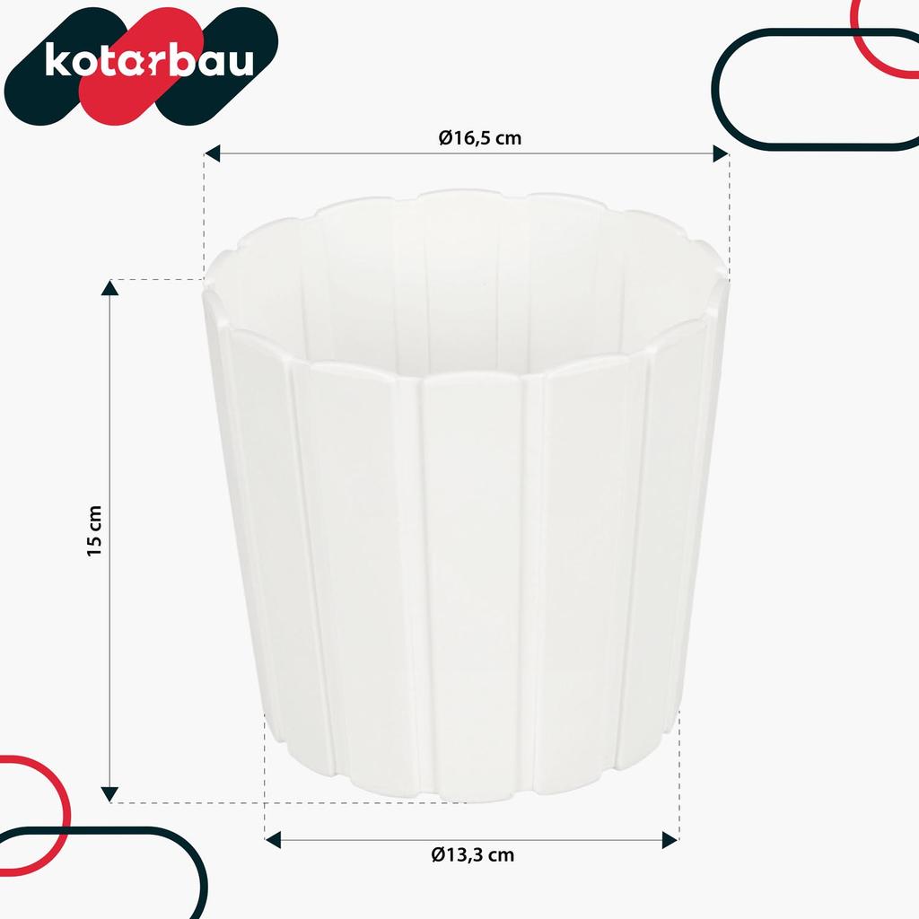Plastic Flower Pot For Flowers And Herbs On The Balcony Or Terrace, White, 17 Cm, 4 Pcs.