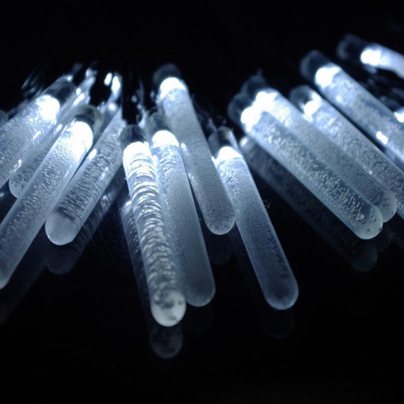 20LED Weihnachts-Lichterkette Wasserdicht Solar Blasen-Säulen-Lichterkette Festival-Dekoration Farbe