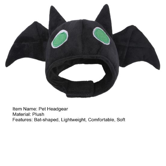 Pet Headgear Cute Bat Shaped Pet Hat Halloween Costume Soft Comfortable Cat