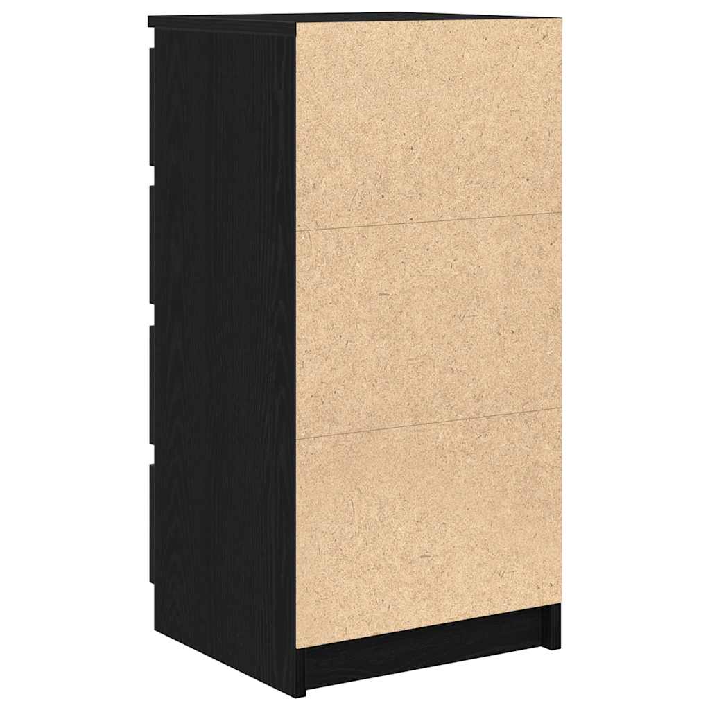 Sideboard with Drawers Black Oak Effect 37.5 x 35 x 99 cm