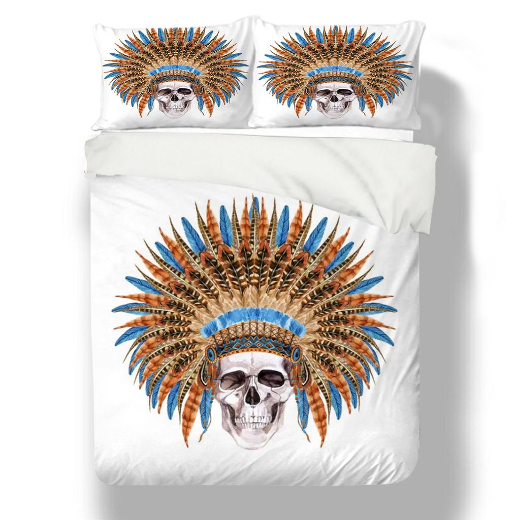 Skull 3D Printing Bedding Cover Set Breathable Home Bedspreads Microfiber King Queen Size Boy Teen Soft Duvet Cover