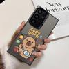 Cartoon Cute Capybara Phone Case For Samsung Galaxy S25 Edge S24 S23 S22 S21 S20 Ultra Funda Silicone Silver Cover