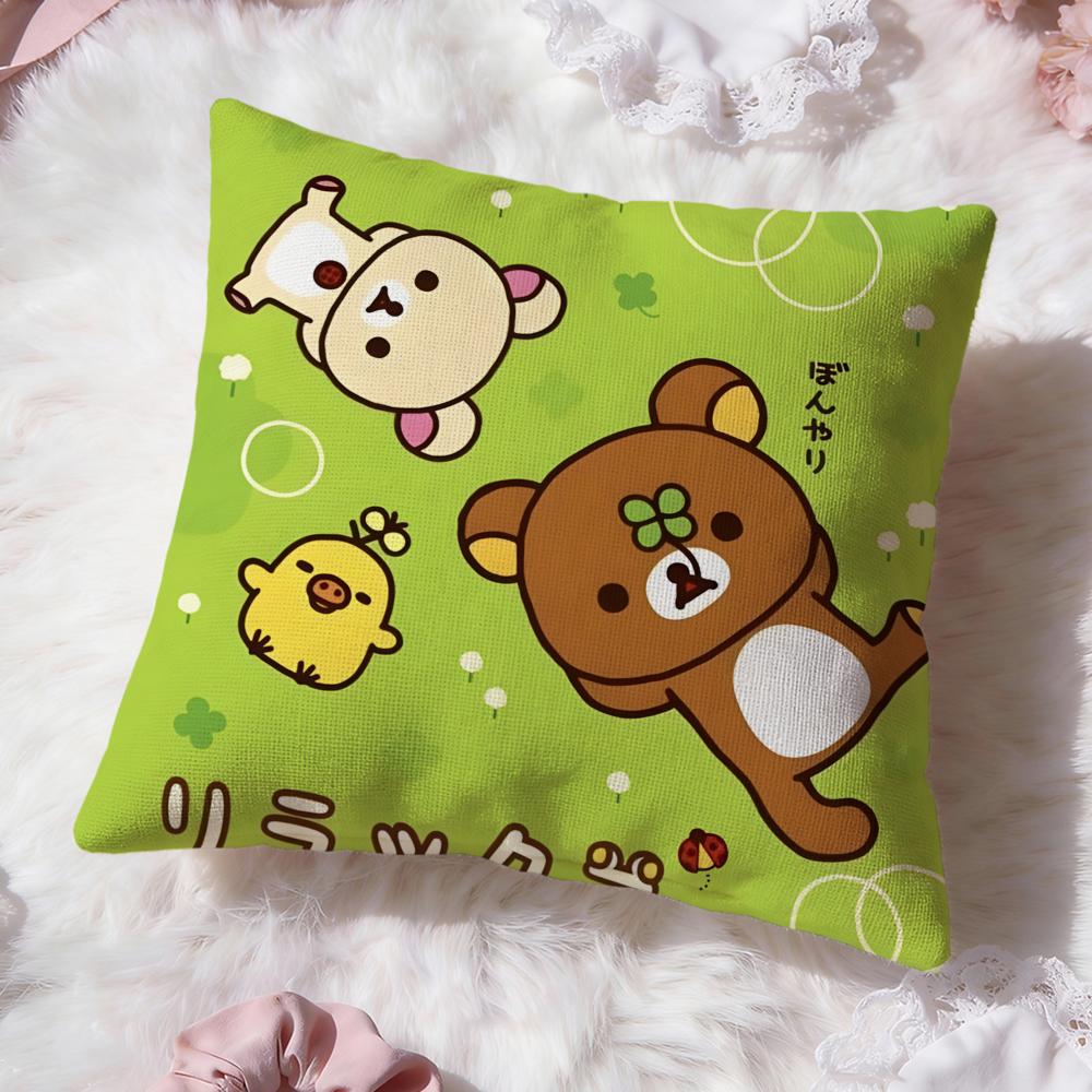 Cute R-RirakkumaS Cushion Cover Premium Comfort Reversible Pillow Cove -Two in One Design for Any Room & Car Interior