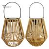 Solar Rattan Bambus Lampe med Lyssensor Automatisk PÅ/AV IP65 Vanntett Retro Stil Håndlaget dekorativ Solar Lanterne Dekor