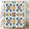 Elegant Blue White Shower Curtain Floral Print Bath Decor for Bathroom Decoration 3D Printed Waterproof Fabric Size: Customizabl