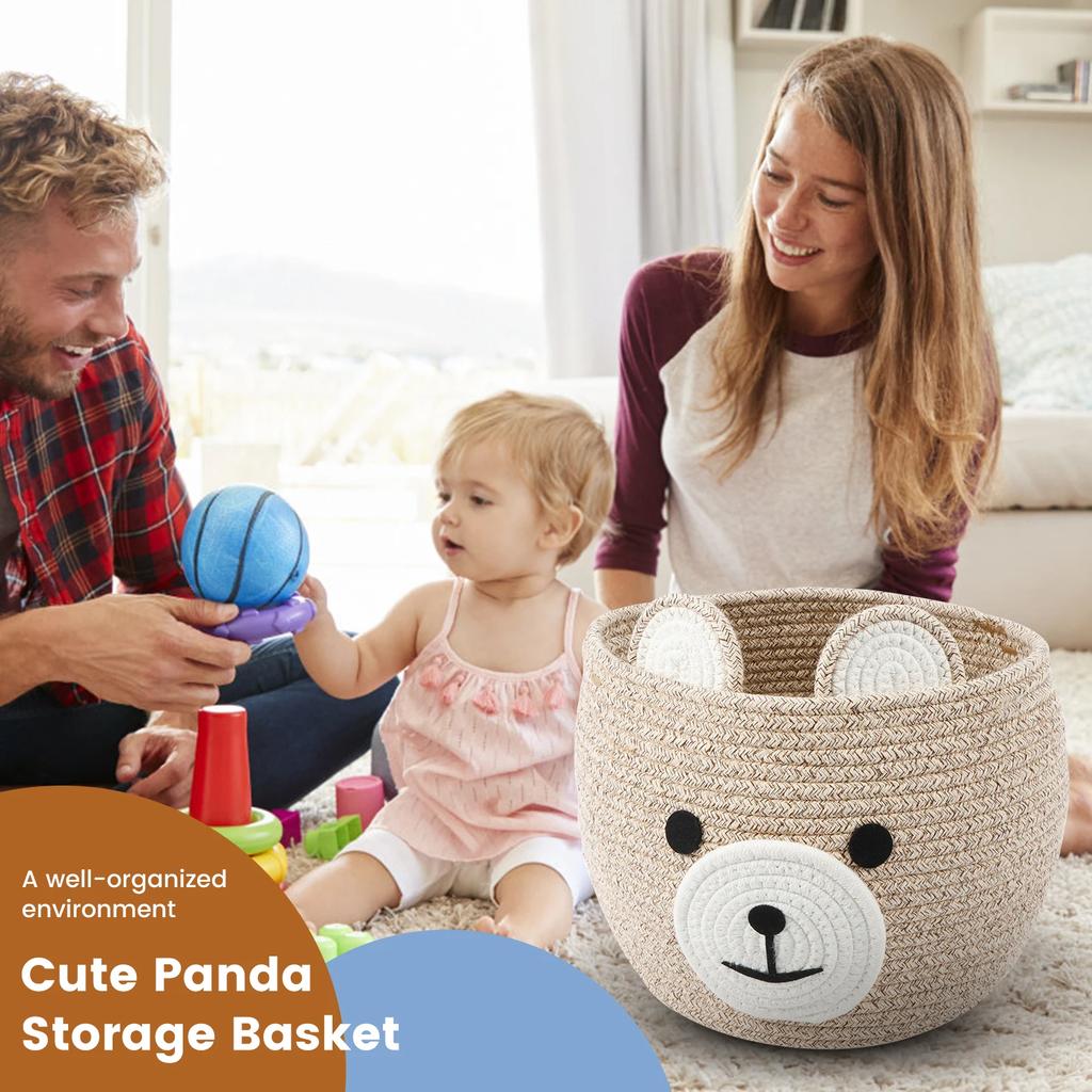 Medvědí úložný koš Bavlněné provázkové lano Víceúčelový Organizér na drobnosti Hračky Skládací Domácí Dárek Koš na prádlo
