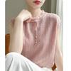 Fashion New Summer Sleeveless Black Knitted Women Sweater O-Neck Knitted Sweaters Pullovers Women Tops JJ29