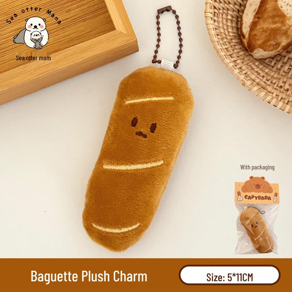 Creative Plush Bread Doll Keychain: Versatile Girlish Ornament for Backpack