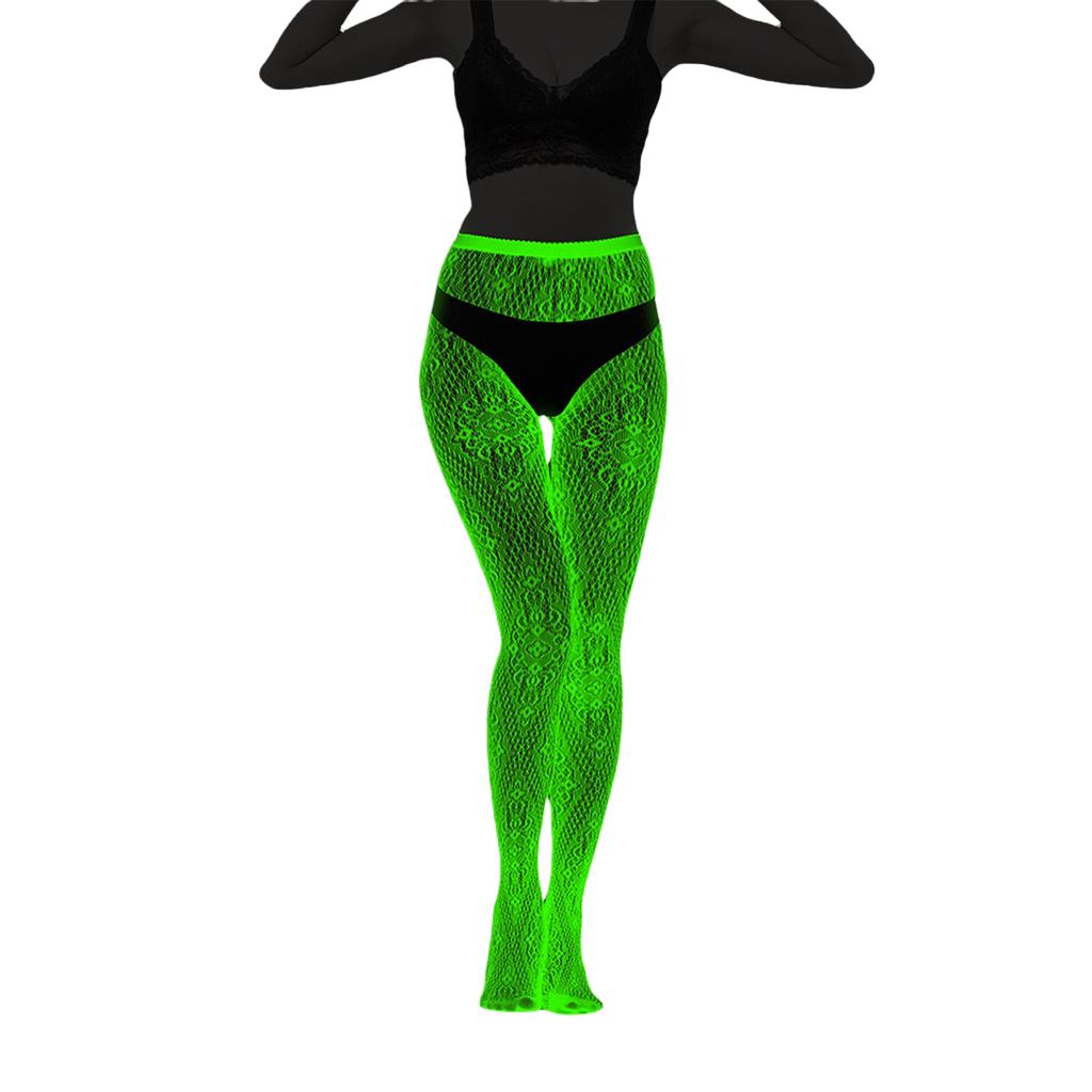 Women's in the Dark Tights Neon Striped Sheer for Party Wear
