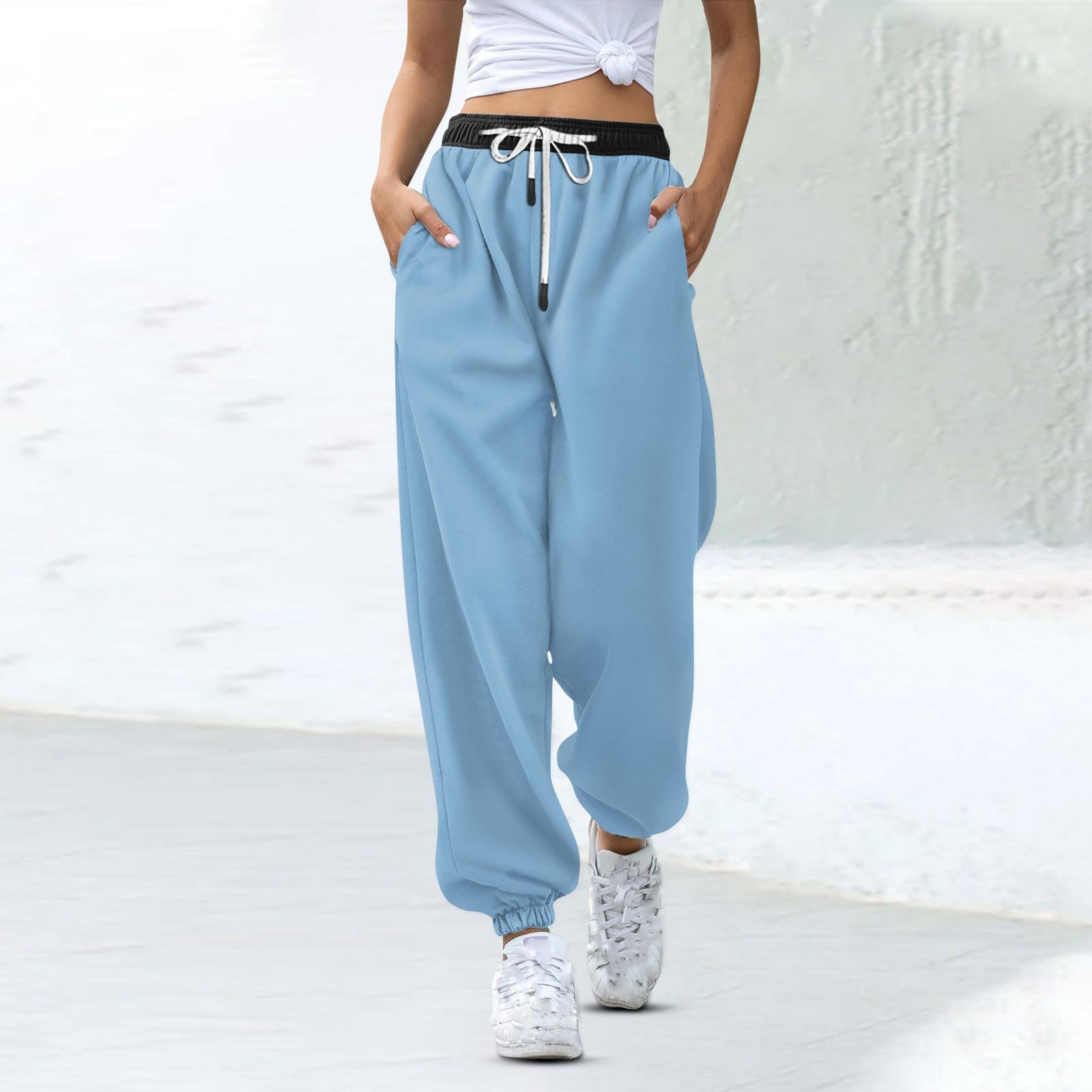 

Женские модные спортивные повседневные спортивные штаны с карманами на шнурке и в тон L