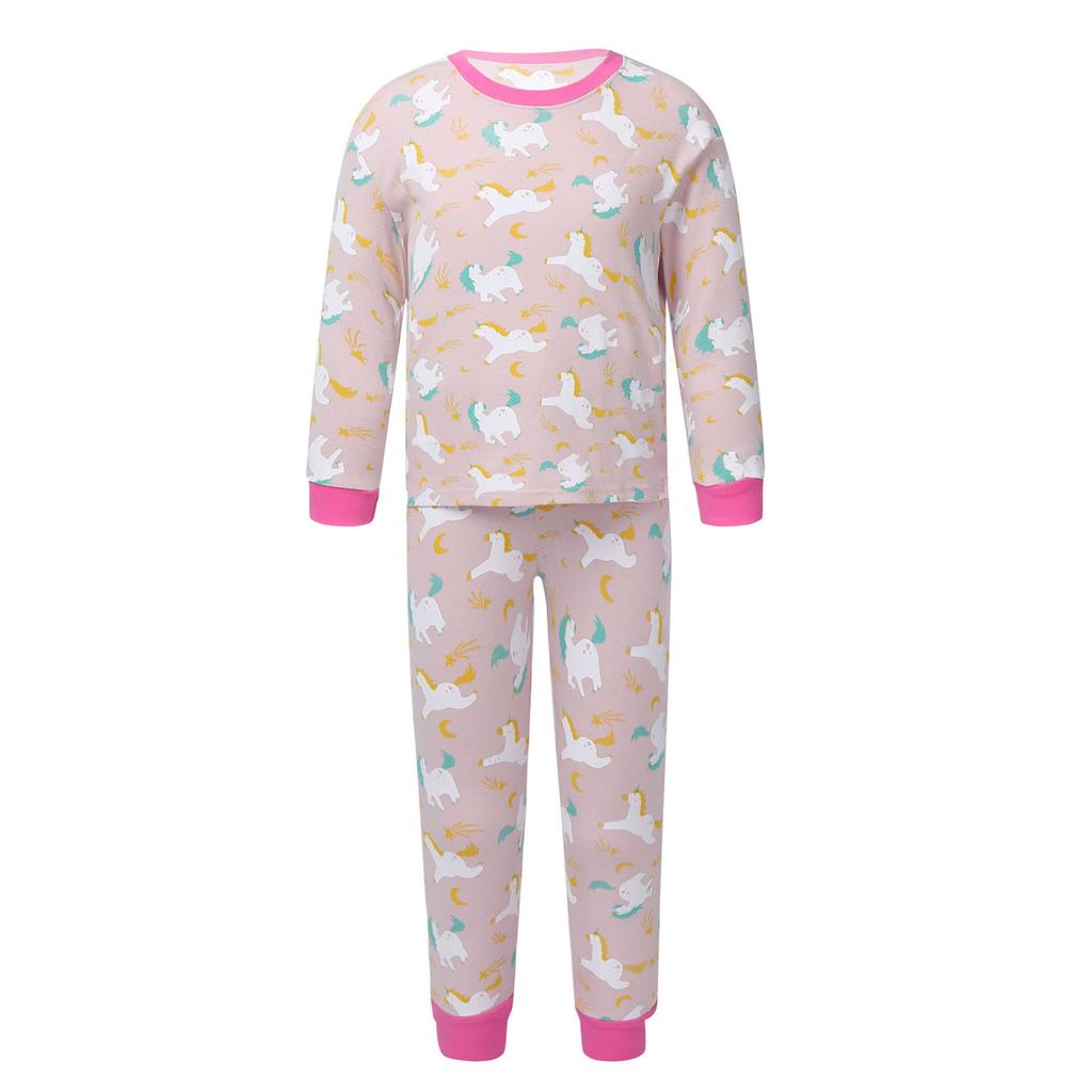 Pyjama 2 Pièces Bébé Manches Longues Coton Doux - Imprimé Animaux - 3 Mois à 4 Ans (rose, 2-3 Ans)