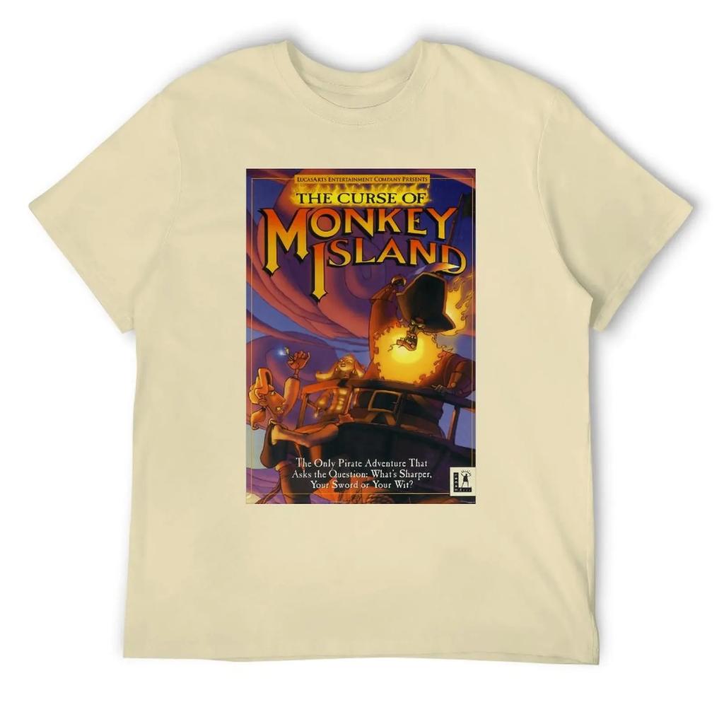 THE CURSE OF MONKEY ISLAND T-shirt Crewneck Sport  Funny Geek Tees Creative Leisure USA Size