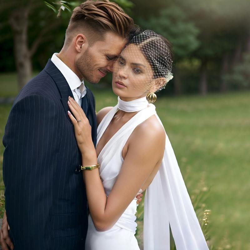 Perlen Brautschleier Gesichtsschleier Brautschleier Hochzeit Brautschleier Stilvoller Brautschleier Kopfbedeckung für Hochzeitsfeier