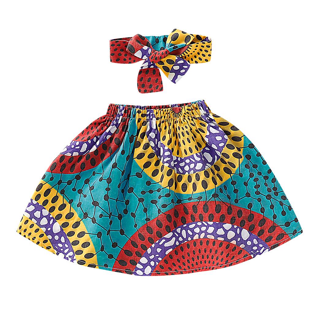 Buy Toddler Kids Baby Girl Skirt Headband African Dashiki Print