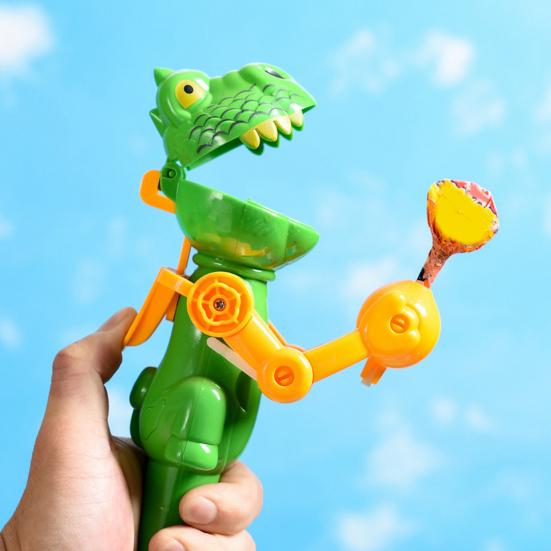 Dinosaurier-Lutscherhalter, lustiges Cartoon-Süßigkeitenaufbewahrungsspielzeug aus Kunststoff, kinderfreundliche Neuheit