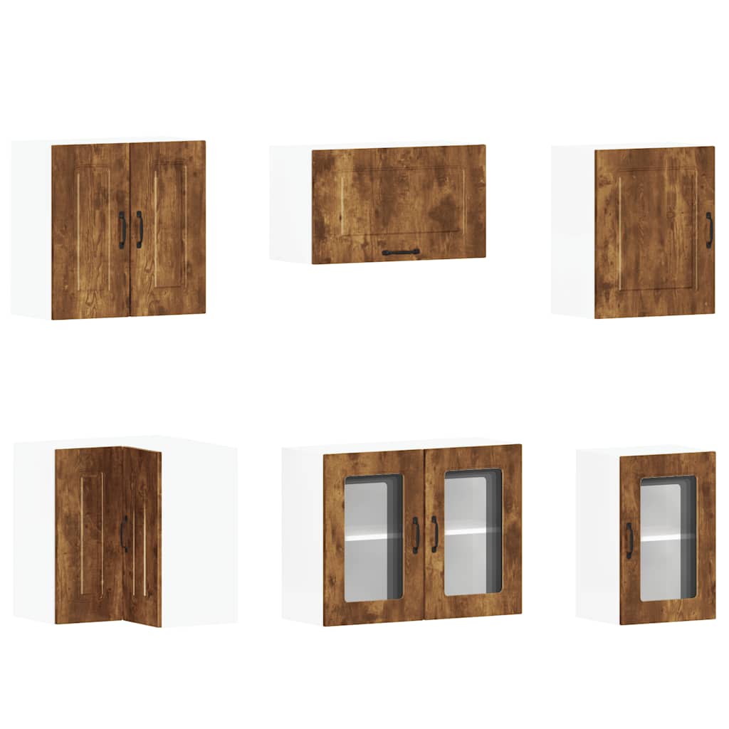 11 Piece Kitchen Cabinet Set Kalmar Smoked Oak Wood Based Material