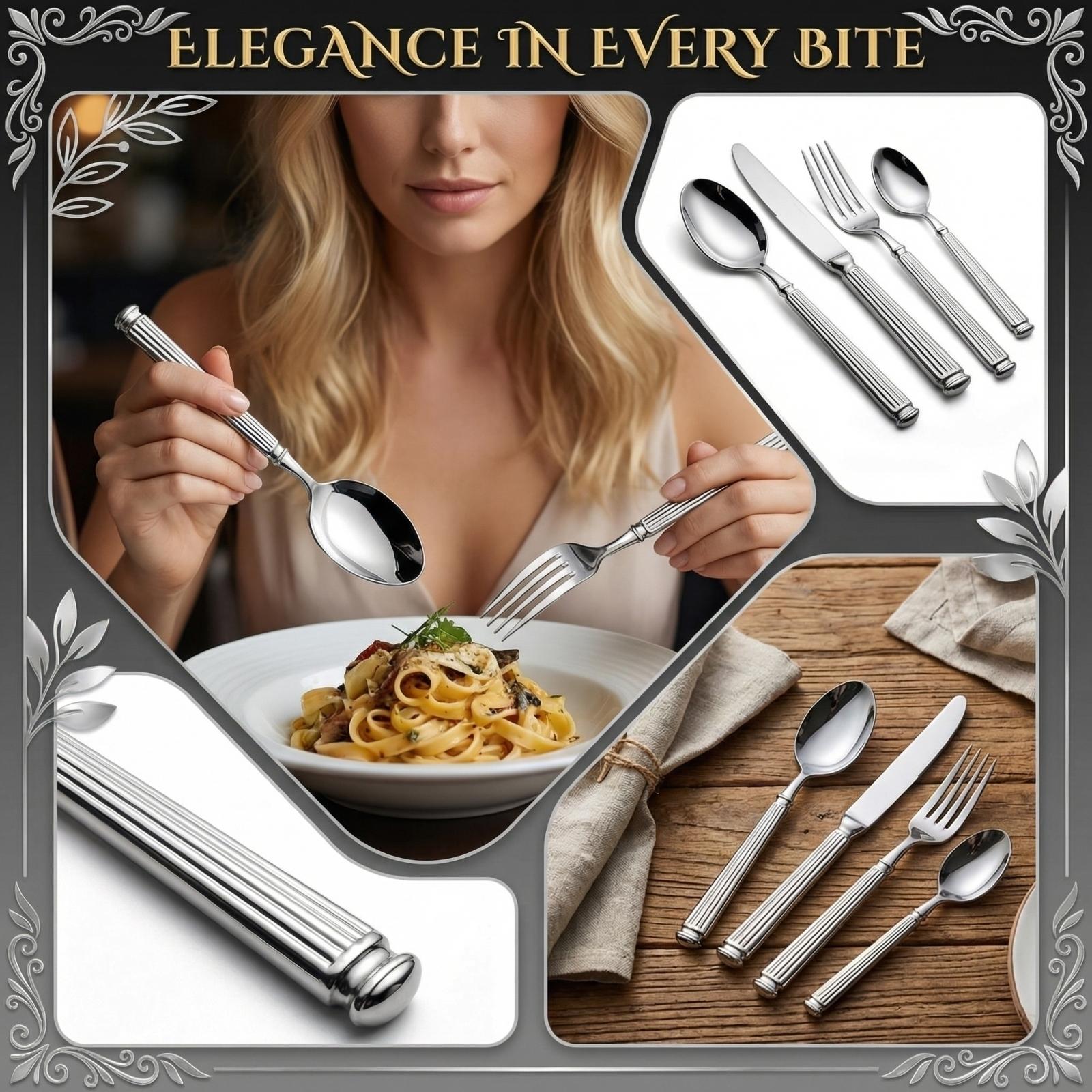 

4PCS Stainless Steel Knife, Fork, Spoon Creative Set One Size серебряный