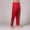 European Size Men's Solid Ice Silk Sleep Bottoms Lengthened Satin Sleep Pants