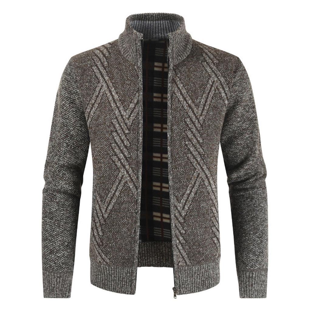 Winter Men's Casual Fashion Cardigan Sweater Jacket Long Sleeve Knitted Sweater Top Outwear Coat