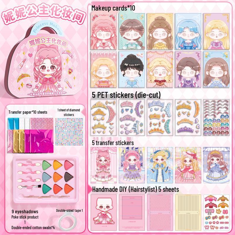 Princess Makeup Bag & DIY Book - Immersive Toy Stickers for Kids, Perfect Birthday Gift for Girls
