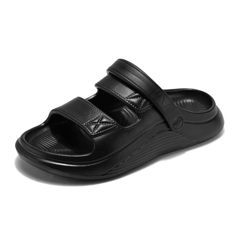 Large size men's open-toed shit-stepping slippers outdoor casual thick-soled slippers couple breathable beach cool slippers