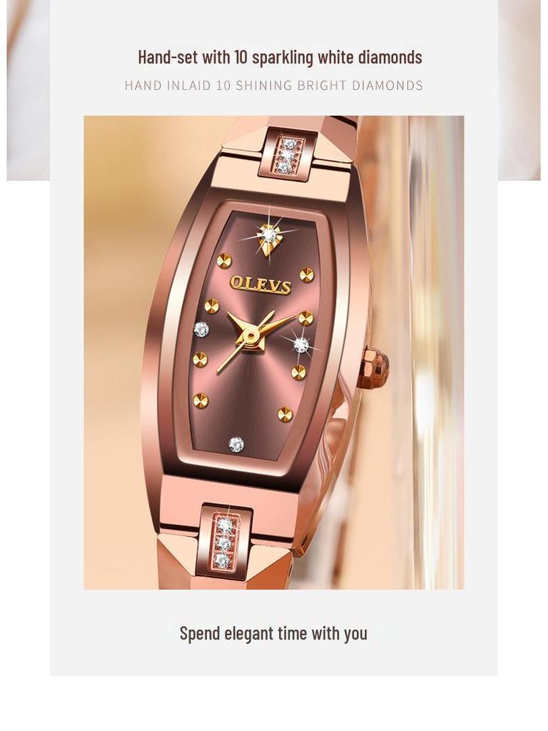 Tungsten Steel Waterproof Women's Watch with Imported Movement - Olis Cross-Border Style