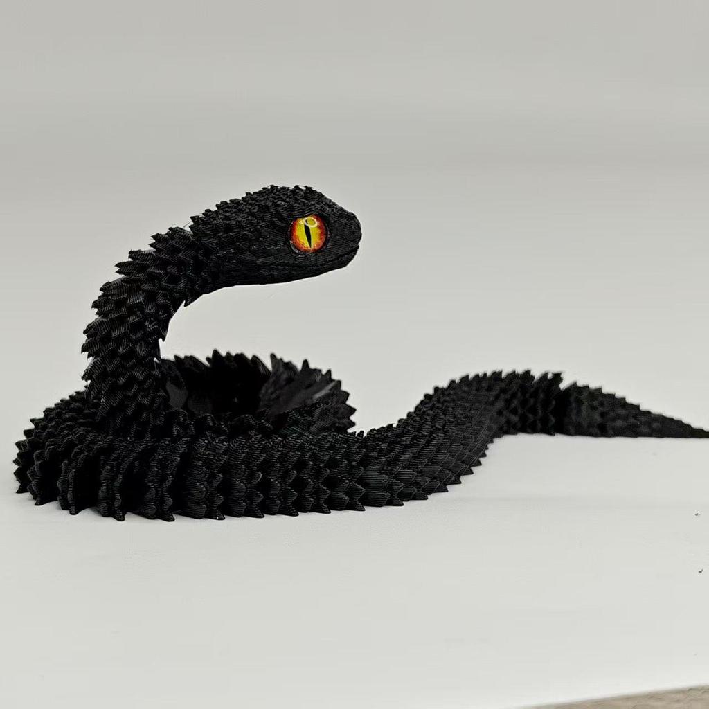 European-Style 3D Printed Multi-Color Movable Snake Ornament - Creative Art Figure Gift