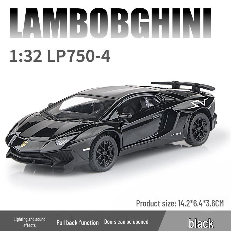 

Jianyuan 3611A Игрушечная машинка Lamborghini LP750 из сплава с двойными дверями, инерционным механизмом, звуком и светом.