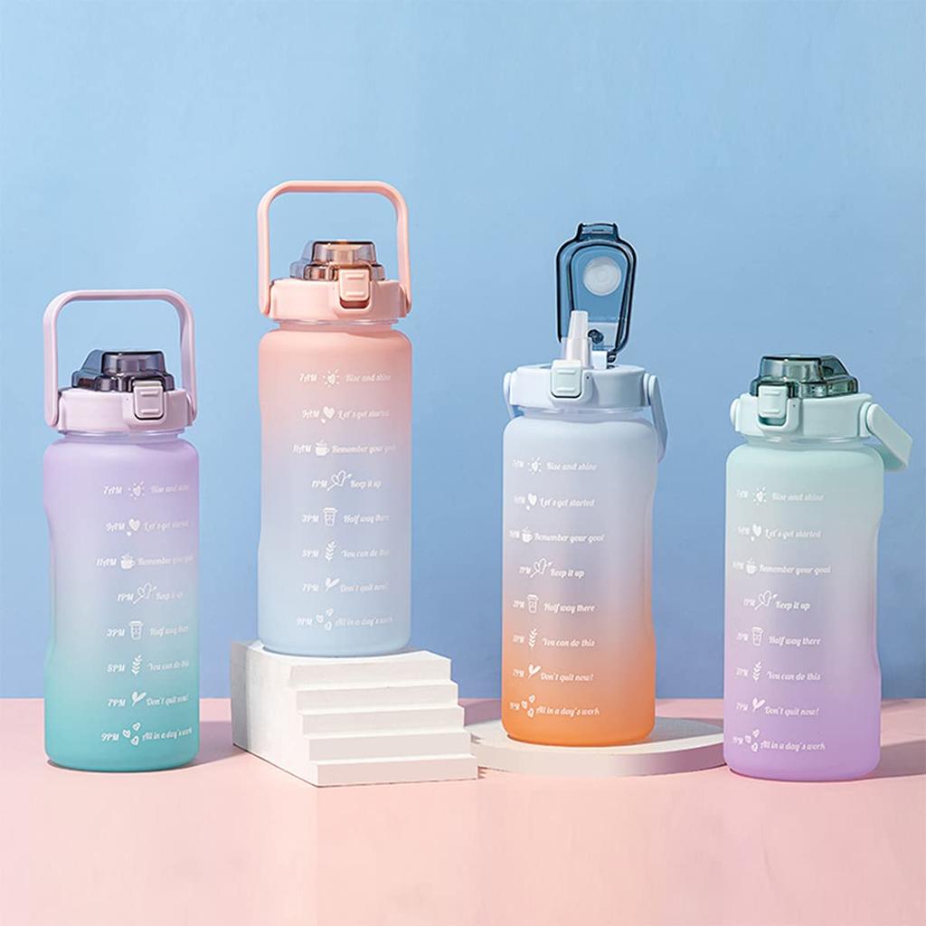 TSQIBU Large Capacity 2000ml Portable Straw Sports Water Bottle, BPA-Free Plastic Water Bottle for Adults and Children, Perfect for Outdoor Sports,