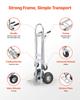 VEVOR 2 In 1 Hand Truck, 453.6 Kg Load Capacity for 4-Wheel Mode, Convertible Hand Truck Dolly with Non-Slip Handle & Wheels